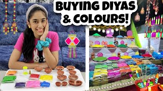 Mini Vlog 48  Buying Diyas and Colors🪔😍🛍  Riyas Amazing World [upl. by Haneeja]