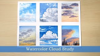 Watercolor Cloud Study Process [upl. by Alinoel]