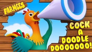 Cock A Doodle Do  Nursery Rhymes  3D Rhymes  Kids Song  Baby Rhymes by Farmees [upl. by Nassah]