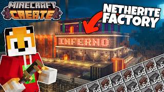 I built an ILLEGAL NETHERITE FARM in Minecraft Create Mod [upl. by Assirak]