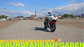 Motorradführerschein Grundfahraufgaben praktische Prüfung  Piotrrr Moto [upl. by Oilasor]