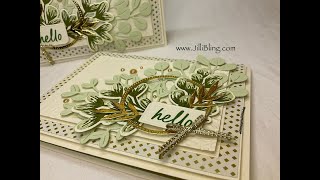 Golden Greenery  Avid Stampers FREE Card Kits 1 of 3  Summery Card [upl. by Aba]