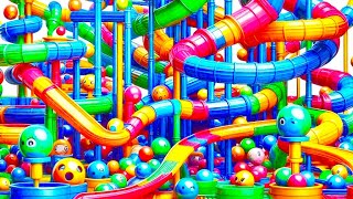 Marble Run Educational toy Water Pop Tube World Championship Race Race ASMR [upl. by Aidnis28]