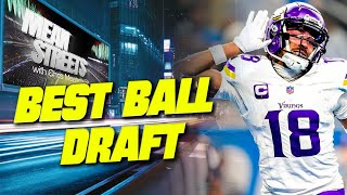 LIVE Underdog Fantasy Football Best Ball Draft  Best Ball Draft Strategy Targets amp Stacks [upl. by Revkah]