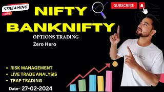 Live Trading Banknifty nifty Options   Nifty Prediction live  With AshishStockScanner 27022024 [upl. by Jasun]