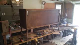 Homemade Midcentury Modern Credenza Record Player Stand [upl. by Gnet]