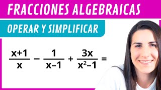 OPERACIONES con FRACCIONES ALGEBRAICAS 🍕 Ejercicio 3 [upl. by Olivette]