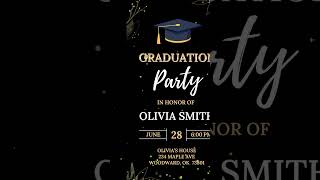 Graduation Party Invitation  Personalized Animated Video [upl. by Adnirem]