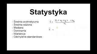 Statystyka mediana dominanta wariancja średnia ważona arytmetyczna odchylenie standardowe [upl. by Lyrrad]