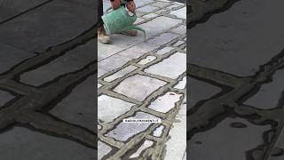 Colare la boiacca nel porfido stone patio skills concrete tiktok trend skill [upl. by Aida]