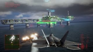 ACE COMBAT 7 FLEET DESTRUCTION Mission 11 ANTI SHIP ROLE F35 vs F22 [upl. by Anailuig]