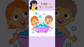 Kids washing in the bathtub  Coloring  Kids Songs ✨💖🌟 shorts nurseryrhymes coloring [upl. by Tillio171]