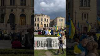 Ukrainian Antiwar protest  Oslo Stortinget  The Parliament [upl. by Inad]