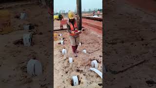 Insertion process of drainage board for soft soil foundation [upl. by Kamat914]