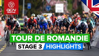 Reduced Bunch Sprint After Punchy Finale  Tour De Romandie 2022 Stage 3 Highlights [upl. by Dlaregztif]