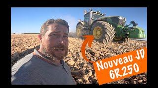 Semis des couverts et essai dun nouveau John Deere 6R250 [upl. by Burbank495]