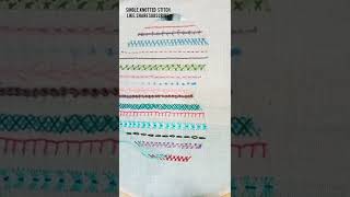 single knotted herringbone stitch for beginners by Miss Embroidery [upl. by Nrojb]