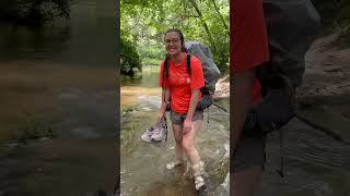 Creek crossing on the Chattooga River Trail backpacking [upl. by Babara]