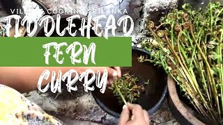 Fiddlehead fern Curry making Blechnum orientale barakoku curry Sri Lankan Traditional spicy curry [upl. by Sherj]