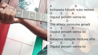 Kothanaka Sitiyath  කොතැනක සිටියත්  Guitar Chords  HR Jothipala Songs Chords Easy Guitar Chords [upl. by Trebron]