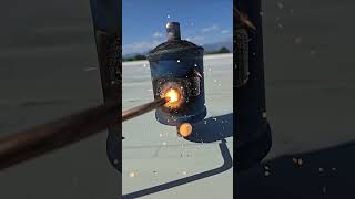 Oxyacetylene Torch vs AC Filter Slowmo [upl. by Eirtemed]