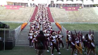 USC Band enters the Coliseum down the Peristyle 112710 [upl. by Awe]