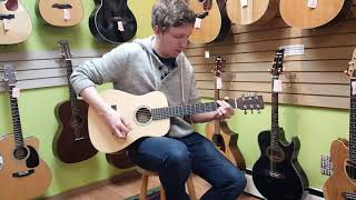 Sigma Travel size AcousticElectric Guitar demo at Basone Guitar Shop in Vancouver [upl. by Evaleen]