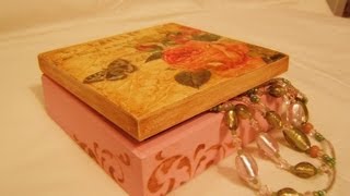 Decoupage krok po krok  pudełko z pastą pękającą Crackle Paste [upl. by Sherm]