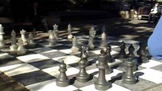 Playing Giant Chess Outdoors in Hyde Park Sydney Australia [upl. by Ahtiekahs]