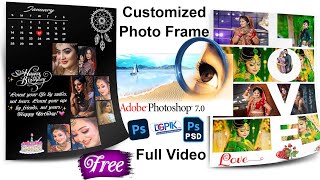 Wedding Anniversary Customized Photo Frame in Photoshop 70 with Frame PSD Free [upl. by Dannie336]