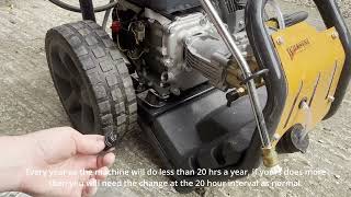 How to  Wilks USA petrolgasoline pressure washer oil change [upl. by Haliek364]