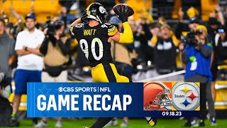 Steelers defense comes up CLUTCH vs Browns  Game Recap  CBS Sports [upl. by Einnob]