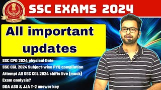 SSC Exams latest updates CGL 2024 Answer key analysis attempt all shifts live CPO PETPST date🙏🏻 [upl. by Nevaeh]