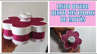 Lindo joyero hecho con rollos de cartón y fomix [upl. by Addiego]