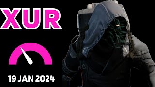 Where is XUR Today Destiny 1 D1 XUR Location and Official Inventory and Loot 19 Jan 2024 1192024 [upl. by Kunkle]