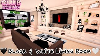 Cosy Black amp White Living Room 🖤🤍  Speed Build  Club Roblox [upl. by Anirtap]