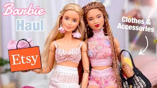 Barbie Etsy Shops Haul Realistic Doll Clothing amp Accessories Review  Unique Items [upl. by Bred]