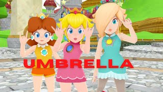 💖MMDXMARIOPrincess PeachDaisy and Rosalina dance toUmbrella💖 [upl. by Elyagiba]