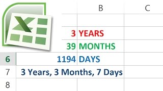 How to Calculate Days Months and Years between Two Dates in Excel [upl. by Hebrew168]