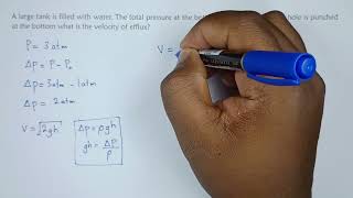 Calculate the velocity of efflux  Fluid Mechanics [upl. by Zedecrem]