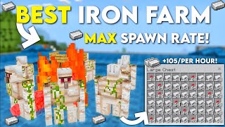 BEST IRON FARM WITH MAX RATES In 121 Minecraft Bedrock Edition [upl. by Ahsemik]