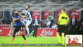 Pjanic doesnt get a second yellow card for this Inter  Juventus 23 [upl. by Releyks866]