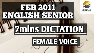 FEB 2011 ENGLISH SENIOR SPEED SHORTHAND DICTATION  TNGTE  GLOBAL SHORTHAND ACADEMY FEMALE VOICE [upl. by Eimmak]