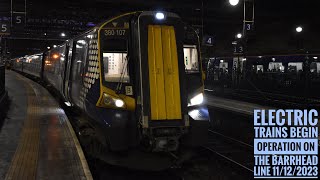 Electric trains begin operation on the Barrhead line 11122023 [upl. by Eila]