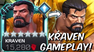 6 Star Kraven The Hunter First Look Gameplay  NEW GAMEPLAY MECHANICS  Marvel Contest of Champions [upl. by Hammock]