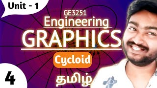 Cycloid in Tamil Engineering Graphics GE3251 Unit 1 Anna University Syllabus [upl. by Dorotea]