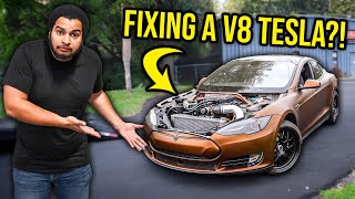 Fixing The Worlds ONLY Supercharged V8 Tesla Model S Is Harder Than You Can Imagine [upl. by Eudosia487]