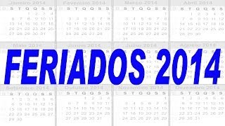 Calendário feriados 2014 nacionais e facultativos [upl. by Graff202]