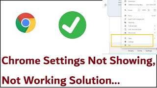 Chrome Settings Not ShowingChrome Settings Not Working Solution [upl. by Origra]