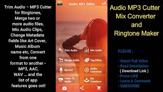 ✅ HOW TO   Audio MP3 Cutter Mix Converter and Ringtone Maker ✅  best free android apps [upl. by Aicirtel]